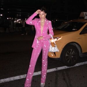 Pink Sequin Women's Jumpsuit